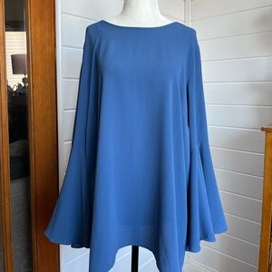 Vince Camuto Size 1X Slate Blue Top with Bell Sleeves , NWOT